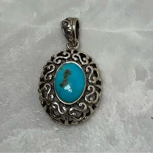 Turquoise and Sterling Silver Pendant